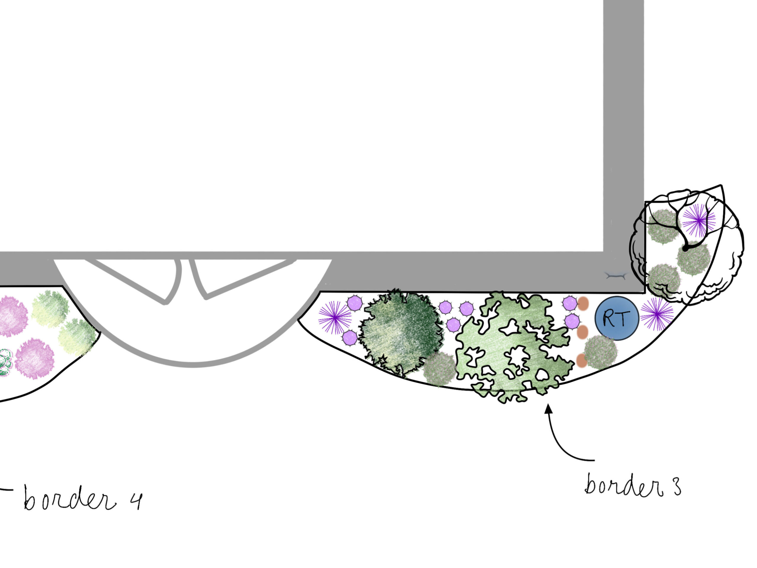 Voorbeeld tekening van een border ontwerp